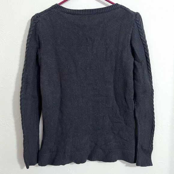 LOFT Charcoal gray cable knit oversized sweater, size XS - Picture 3 of 7